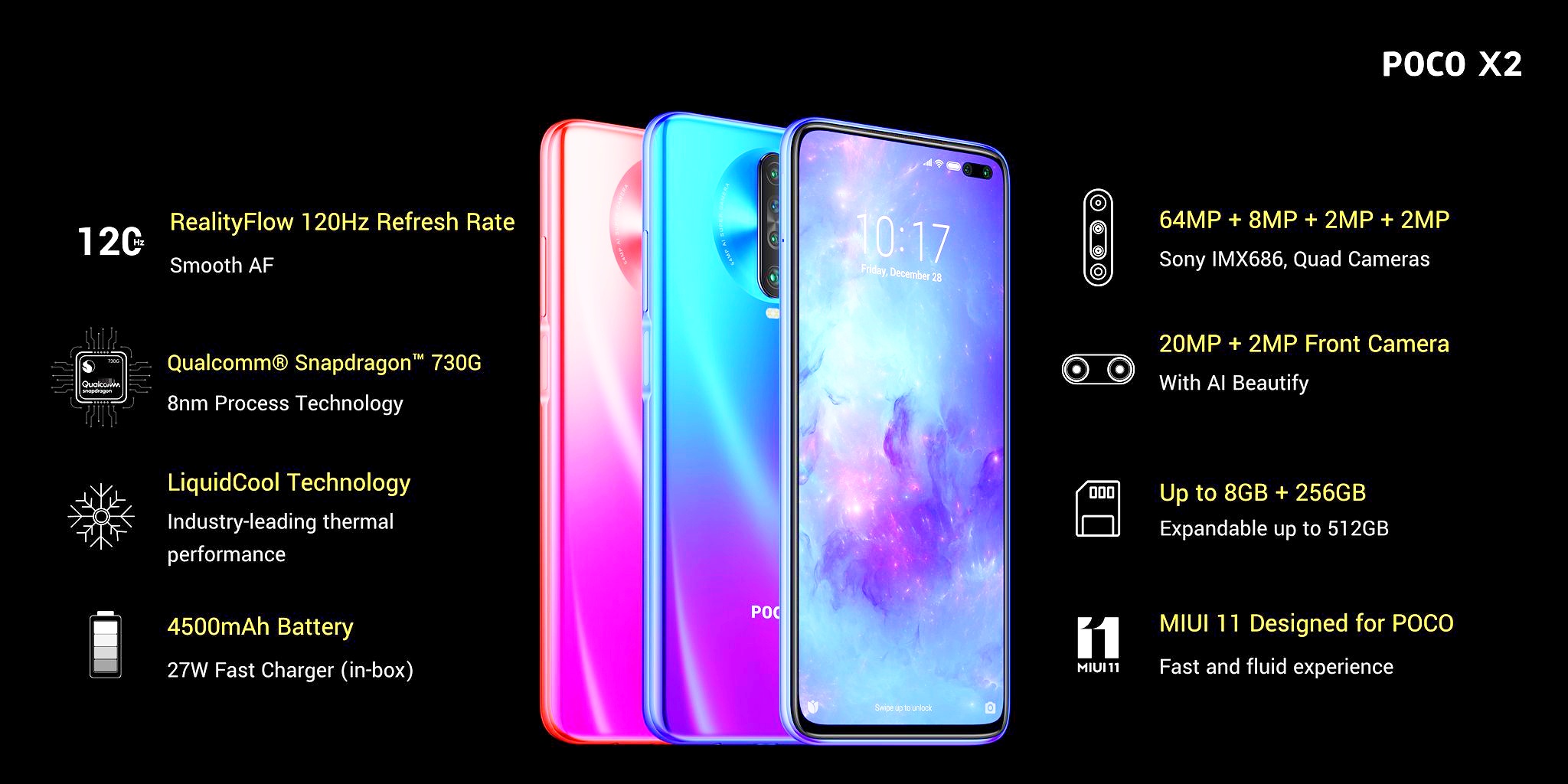 Mi launched POCO X2 mobile. Poco X2 full specifications and price